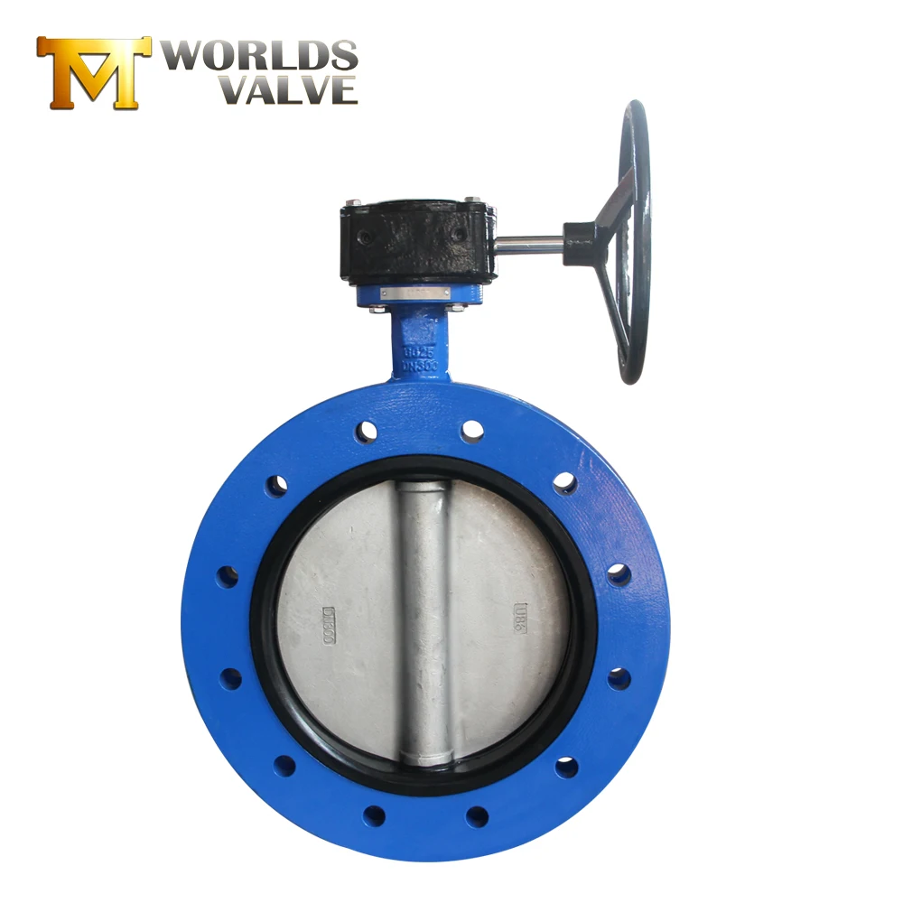 tianjin port low price with good quality double flange butterfly valve