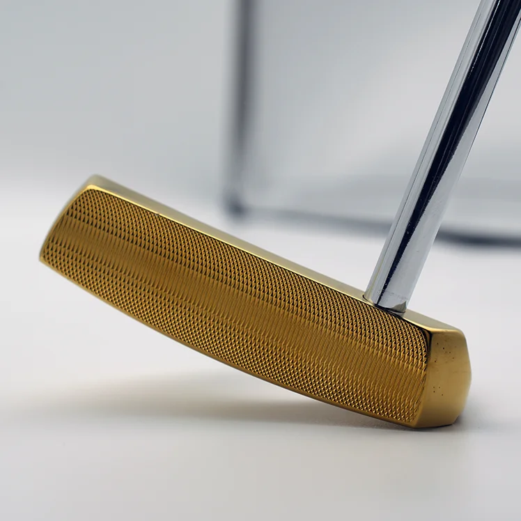 Custom logo Forged CNC Wide mallet  type golden Golf Putter Head