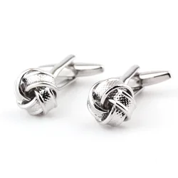 Gold & silver cufflinks for men fashion knot design top quality copper hot sale cufflinks wholesale