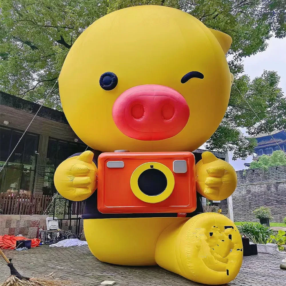 Customized  Cartoon Character Inflatable Yellow Cartoon Model Cartoon Mascot For Advertising Decoration