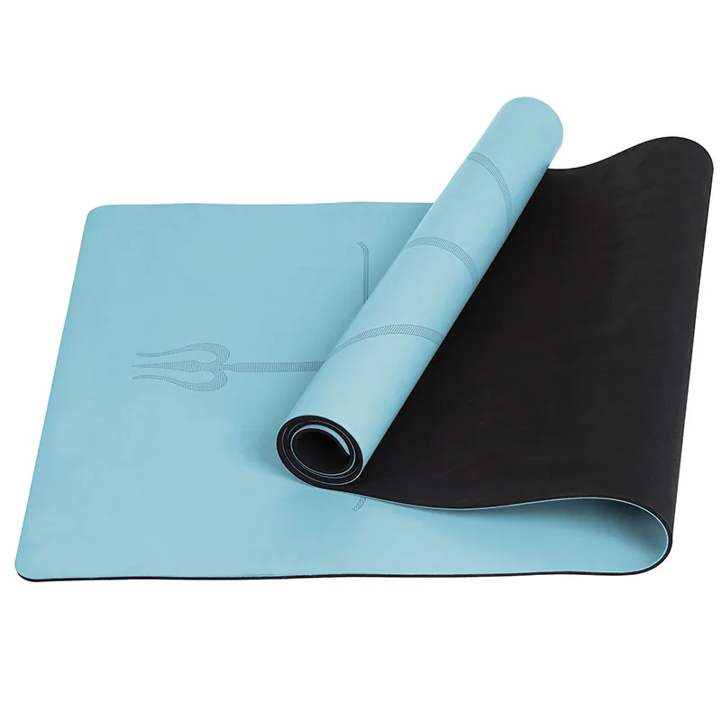 Custom made anti slip PU leather top nature fiber rubber sublimation Yoga mat