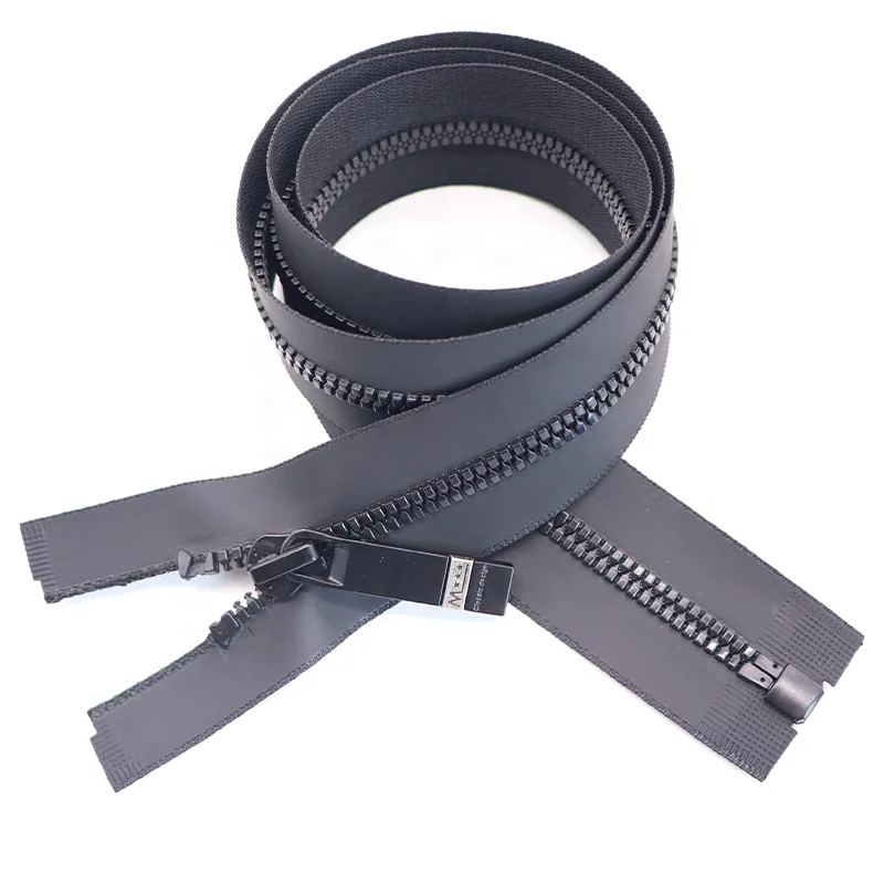 KY Factory direct sale clothing bag accessories fashion design puller zipper open end zipper waterproof resin zipper