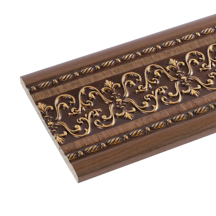 Banruo Modern Flower PS Material Baseboard Line Crown Molding Ceiling Cornice For Building Decoration