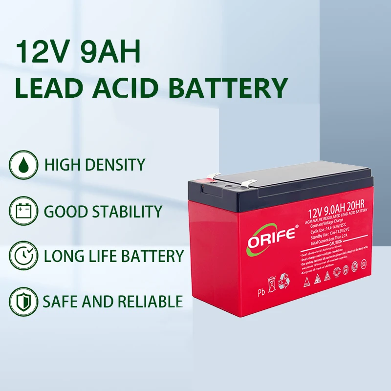 ORIFE custom factory supply long life high quality vrla sead lead acid 12v 9ah battery