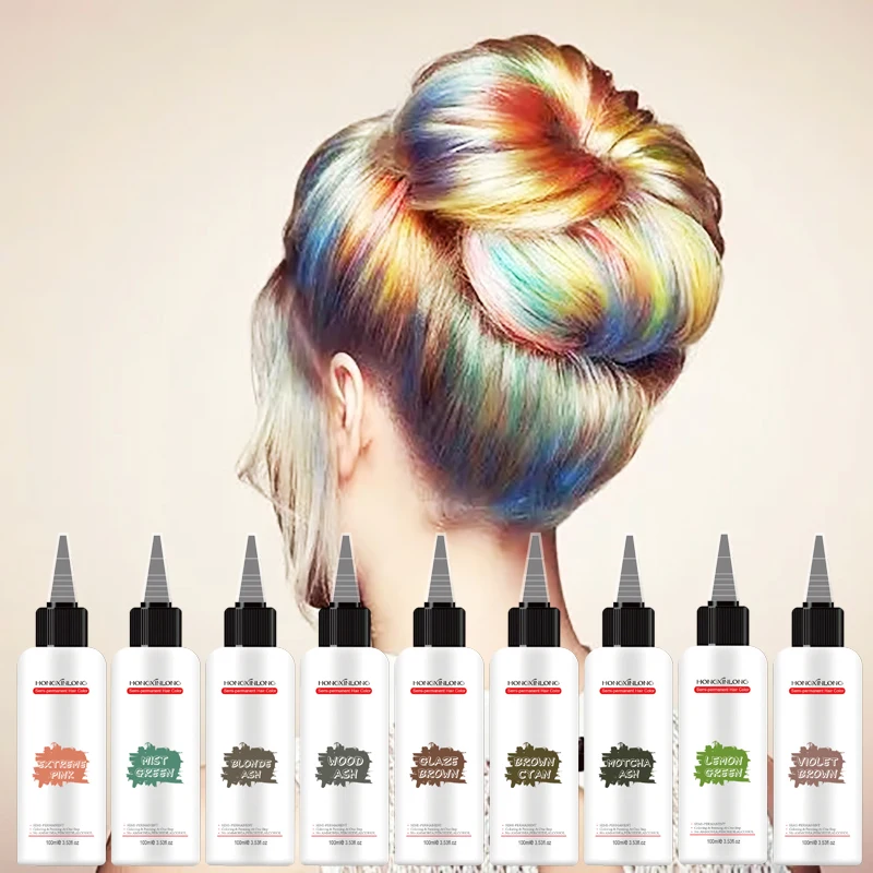Factory Wholesale Organic Ammonia Free Semi Permanent Hair Dye Colour Popular Acid Hair Manicure Color