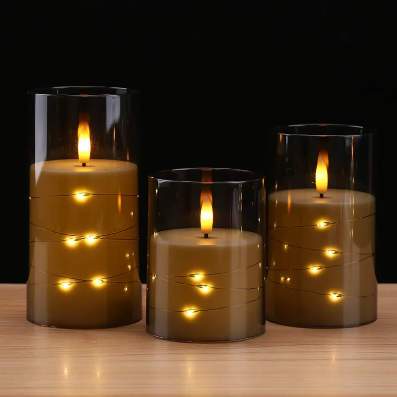 Flameless LED Candles with Flickering String Lights Remote and Timer for Home Decor Fragrance Accessories
