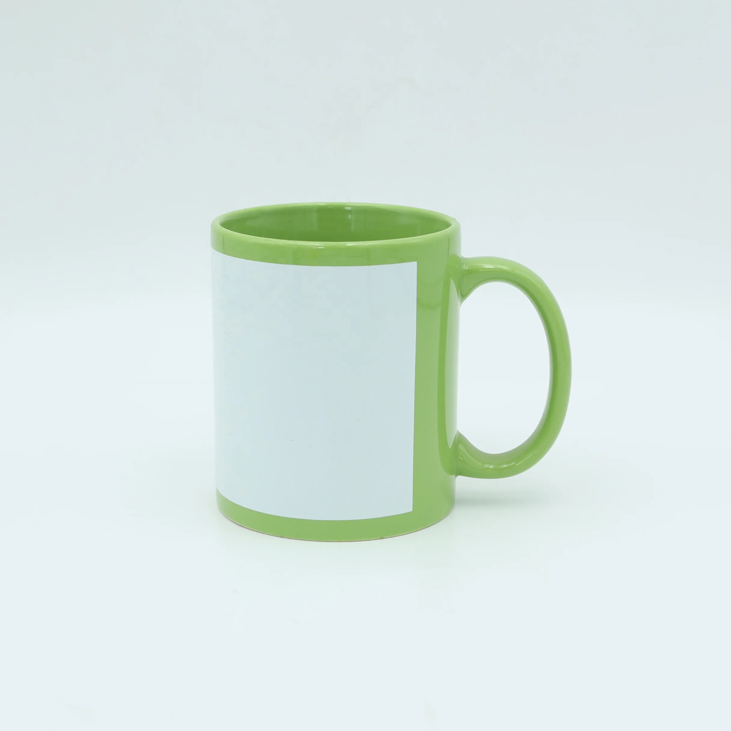 Wholesale Color glazed white patch sublimation blanks ceramic coffee printed mug
