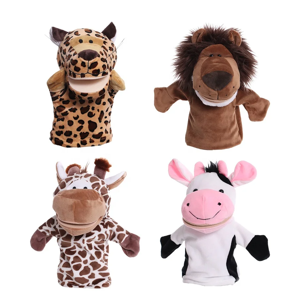 Недорогие Мягкие плюшевые игрушки Ready to ship смешанного дизайна набивные животные в зоопарке пальчиковые куклы ручные марионетки на