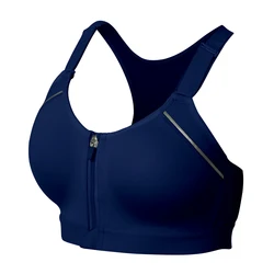 Yoga and Sports Bra Custom Brand Women Fitness OEM Customized Spandex Anti Logo Style Fashion Zipper Top