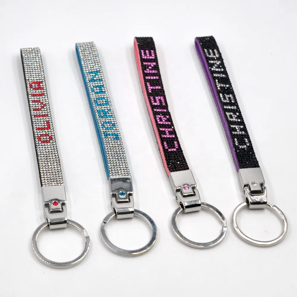 Multi color inspiration bling wrist keychain personalized wristlet key fobs key chain durable wrist keychain holder