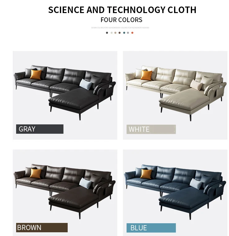 
Italian style 3 seater upholstered l shape corner living room sofa 