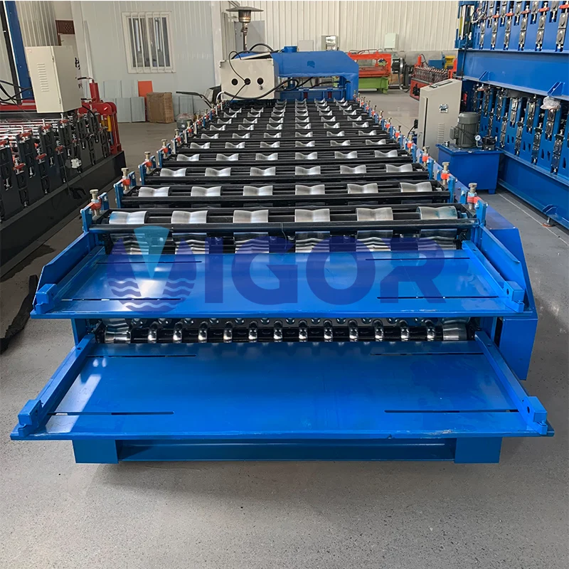 Galvanized Roofing Sheet Roll Forming Machine 3d Glazed Roofing Tile Double Layer Roll Forming Machine