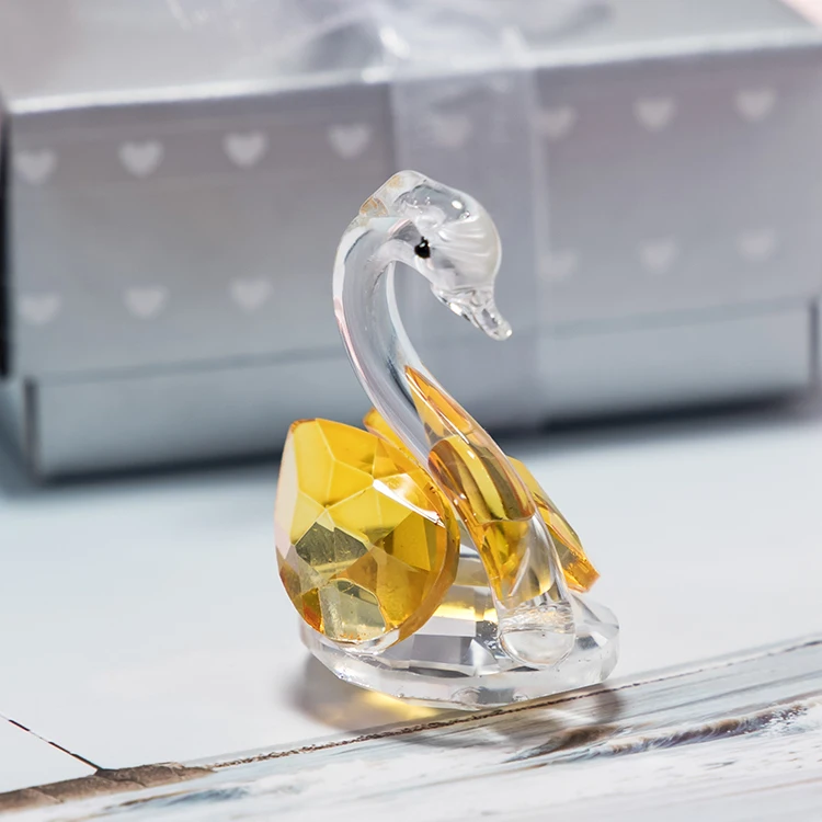 Wedding souvenirs Color crystal glass ornaments crystal swan animal crafts