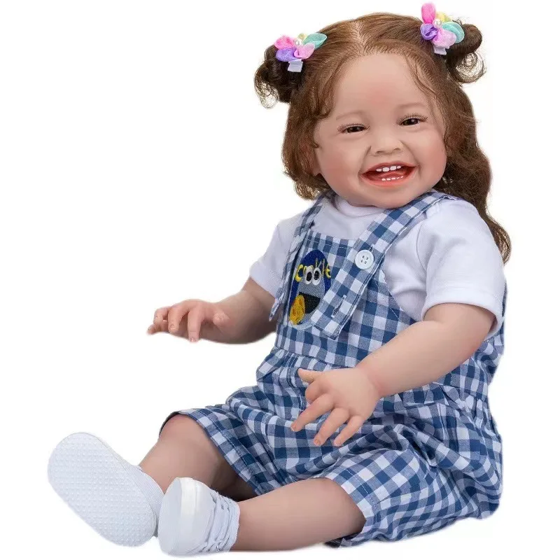 60cm Full Body silicone Newborn Baby Reborn baby Doll Mila Painting with Visible Veins Soft Touch Dolls kids  Toys girl gifts