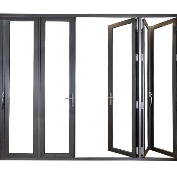 Customized balcony waterproof sliding soundproof aluminum alloy glass 68 broken bridge folding door