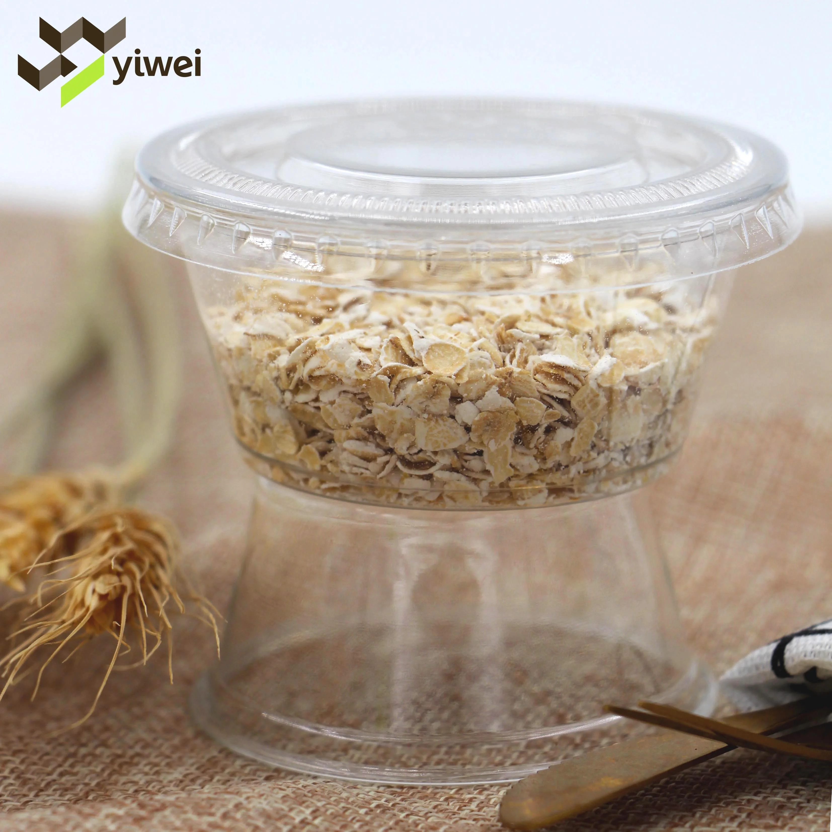 Restaurant Used Clear Disposable Portion Control Cup With Lid, PET Plastic sauce cup/