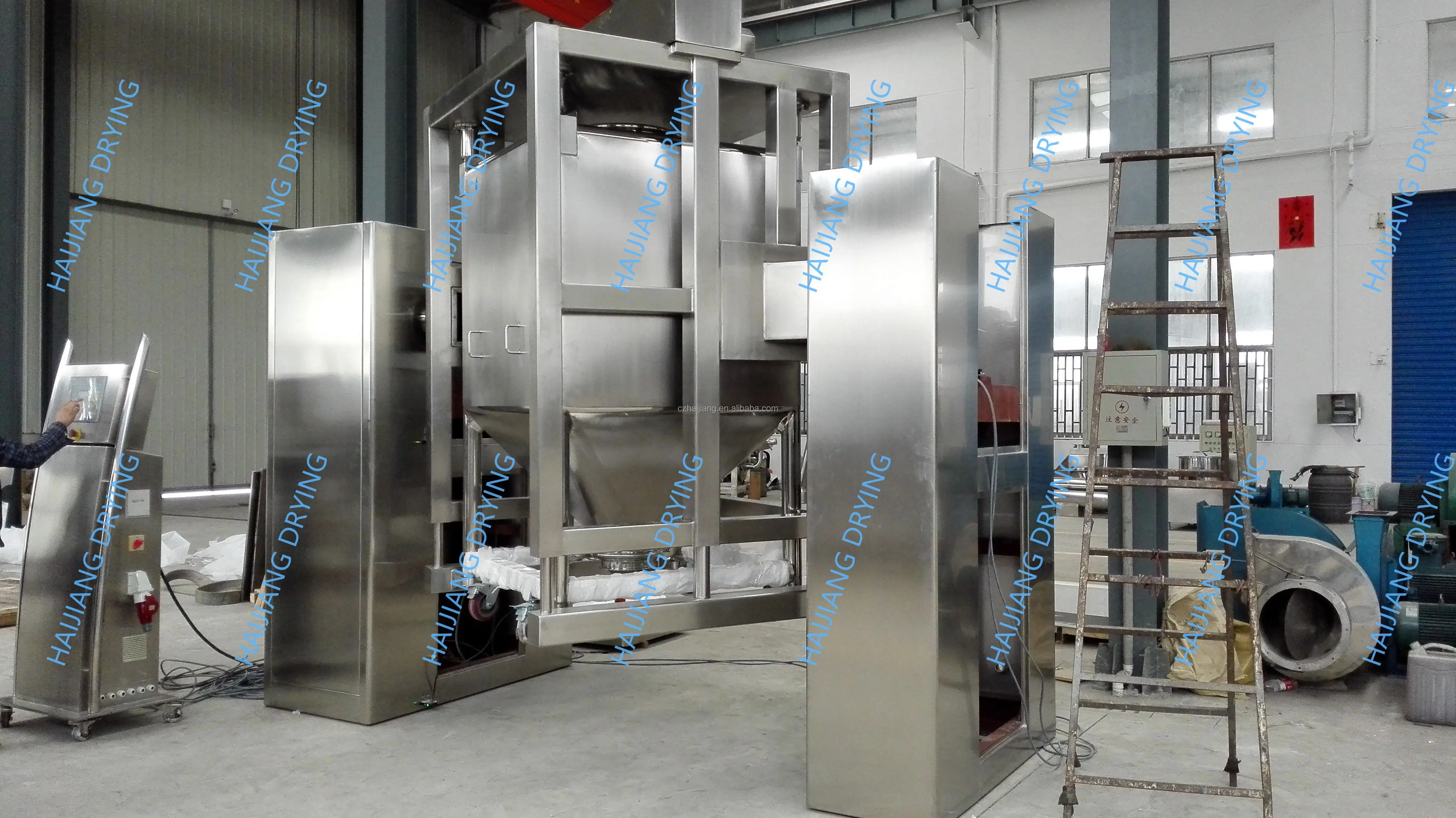 Customized HZD Type Automatic Lifting Hopper Mixer IBC Bin Blender System Powder Granule Mixing Machine