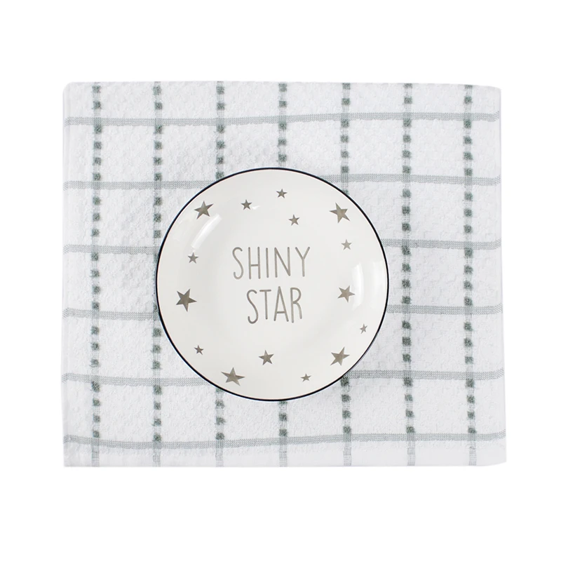 Morden Luxury Factory Manufacture Multi Purpose Kitchen 37*64cm Waffle Weave Cotton Plaid Tea Dish Towels