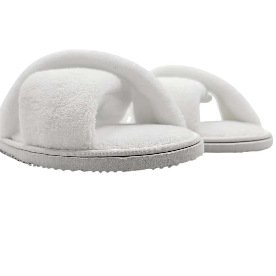 Global sell good quality customized white hotel slippers luxury hotel disposable slippers