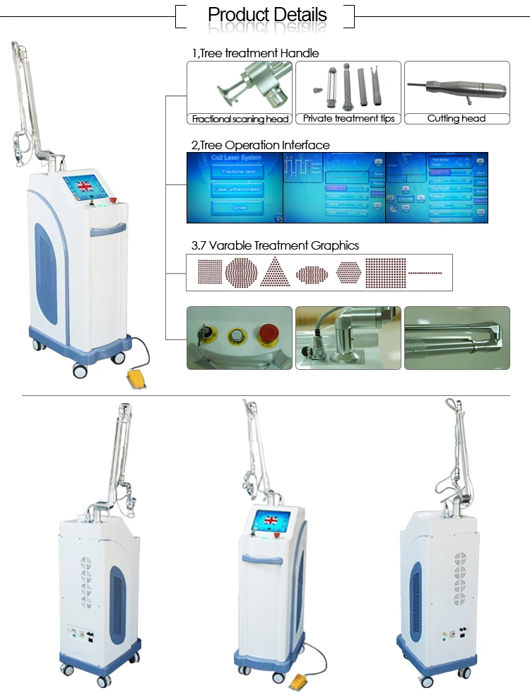 Фракционный домашний дерматологический корейский аппарат для затягивания лазерного оборудования Rf вагинальный Co2