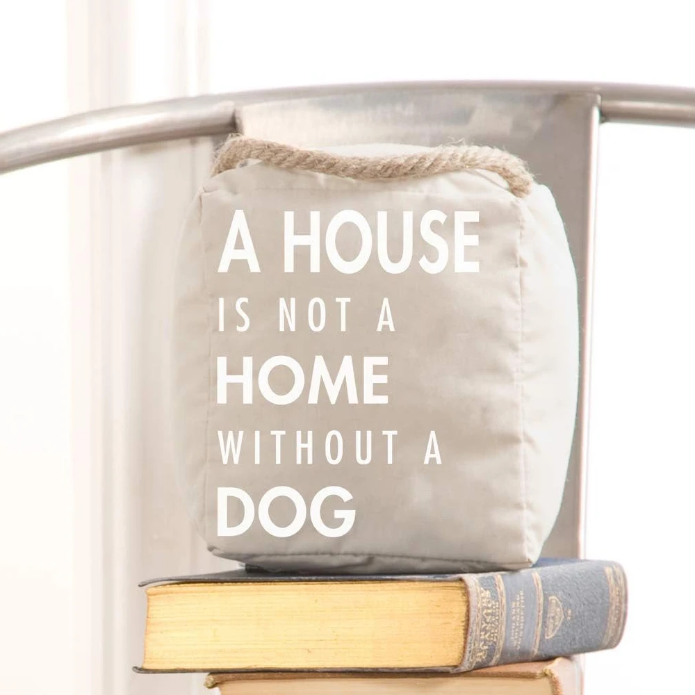 Tube Shaped Interior Fabric Linen Rope Open Door Stopper Weighted Wholesale Customized Pattern Imprint Square Floor Door Stop