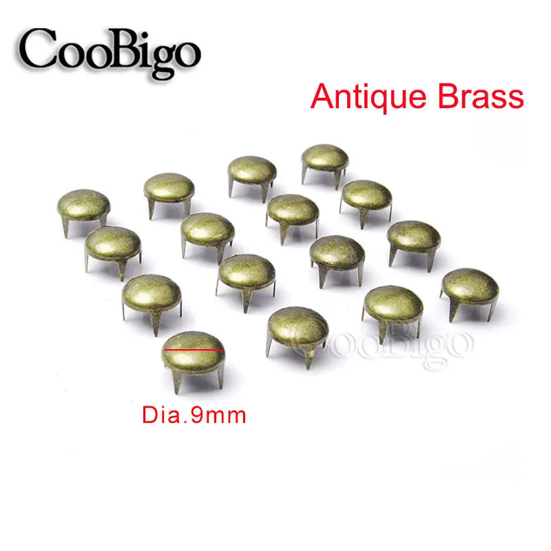 500 шт./упак. 9 мм Круглый купол заклепки Спайк заклепки “в стиле «панк-рок» кожаная фурнитура для обуви Одежда мешок запчастей для декорирования ногтей # GZ001-9