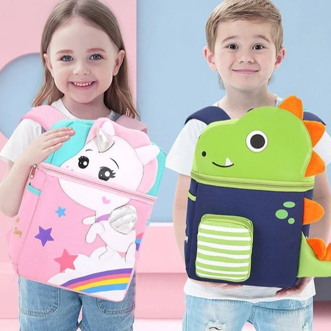 SY 2021 Hot Selling Kid cartoon School Bags with Anti loss traction rope Waterproof Large capacity Backpack for children