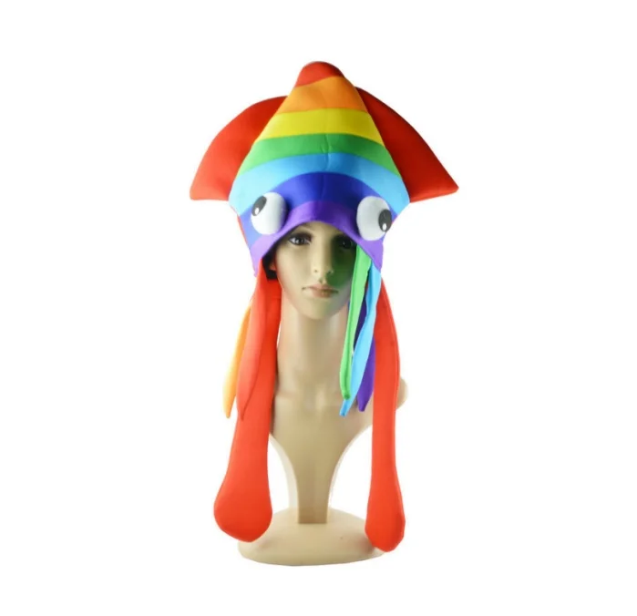 Lovely Rainbow Squid Hat Funny Cap Fancy Dress Party Costume Accessory For Party Carnival Halloween