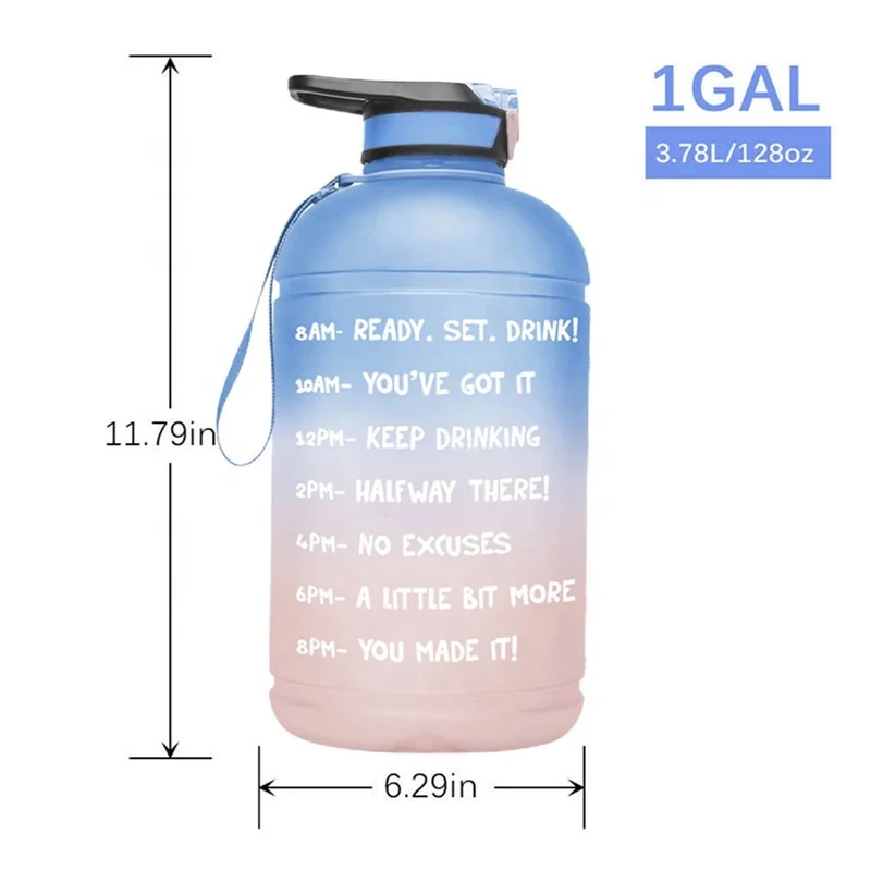 Hot Sell  1 Gallon 128OZ Leakproof BPA Free Drinking Sports Water Bottle Large Capacity Gym Sports water Bottles