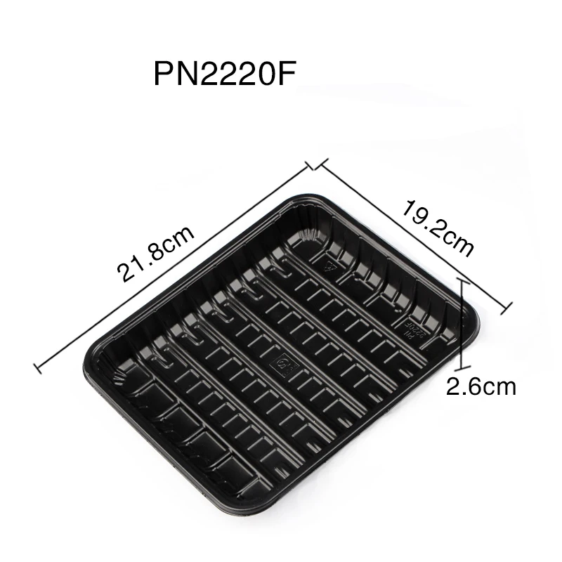 Hot sale Black PP material frozen meat plastic trays Disposable thickened packaging for meat display tray