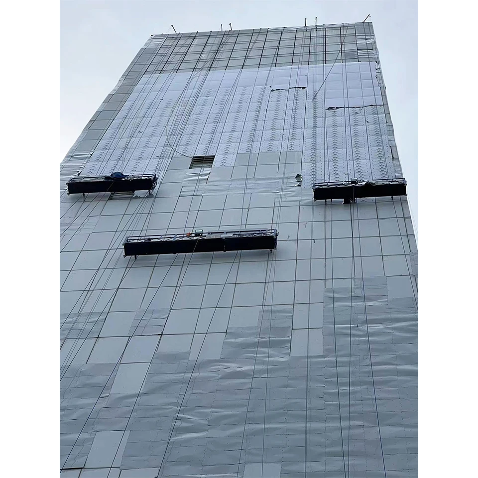 Easy Operation Grey Painting Electric Scaffolding Platform High-Rise Building Facade Gondola For Window Cleaning Machine