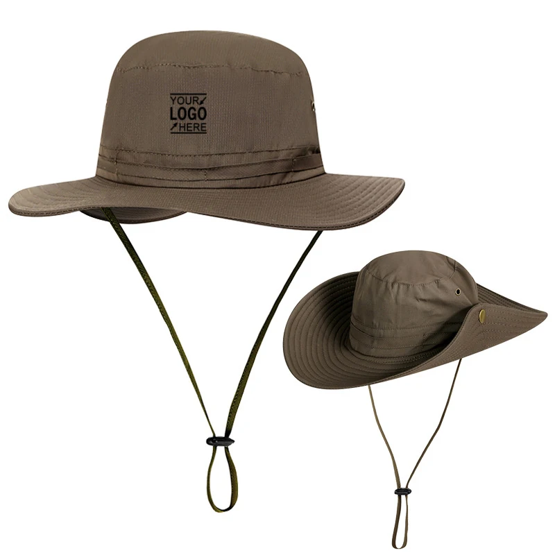 New Arrival unisex Camping Outdoor Adventure Fish Hat Beige Safari Hat army green men and women quick dry bucket hats