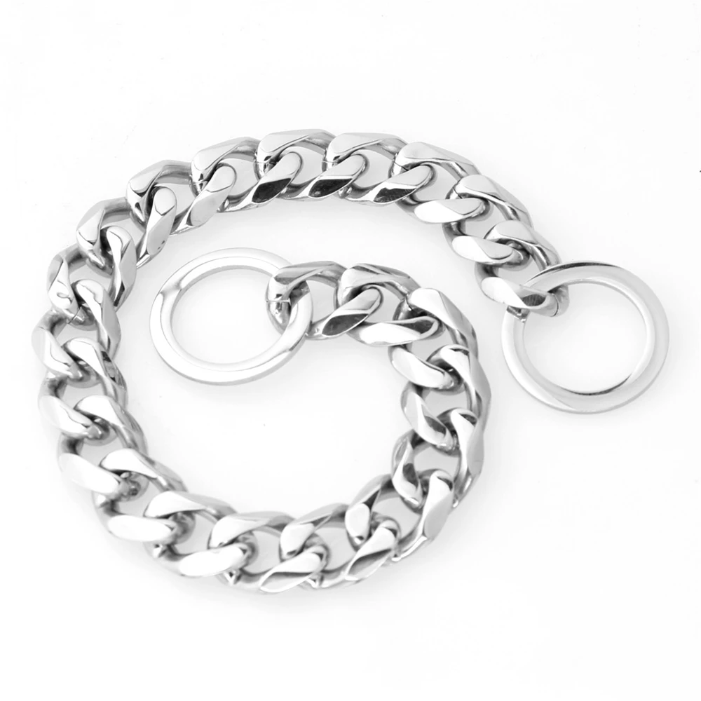 Factory Drop Shipping 15mm Stainless Dog Choker Dog Chains Gold Plated Dog Collar Pet Supplies