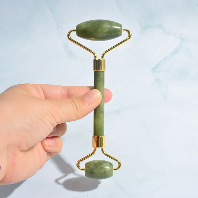 Manufacturer best face roller Xiuyan natural high quality jade roller and gua sha stone set portable guasha face massage tools