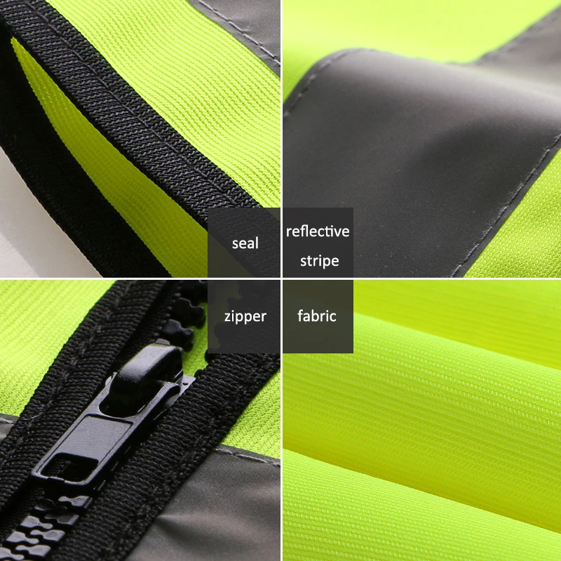  128 см грудь 4X-Large Hi Vis защитный солнцезащитные очки с печатью логотипа на заказ ANSI трикотажного полотна безопасный светоотражающий желет 2-дюймовым серые