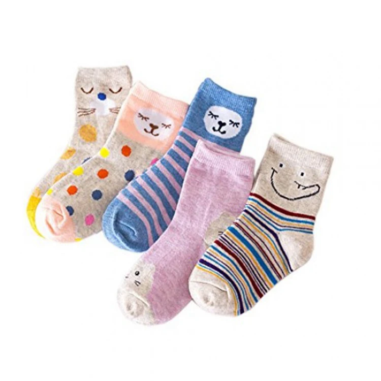 wholesale custom design children cotton cute socks for kids asian teen boys school girl jacquard cartoon crew sock from china