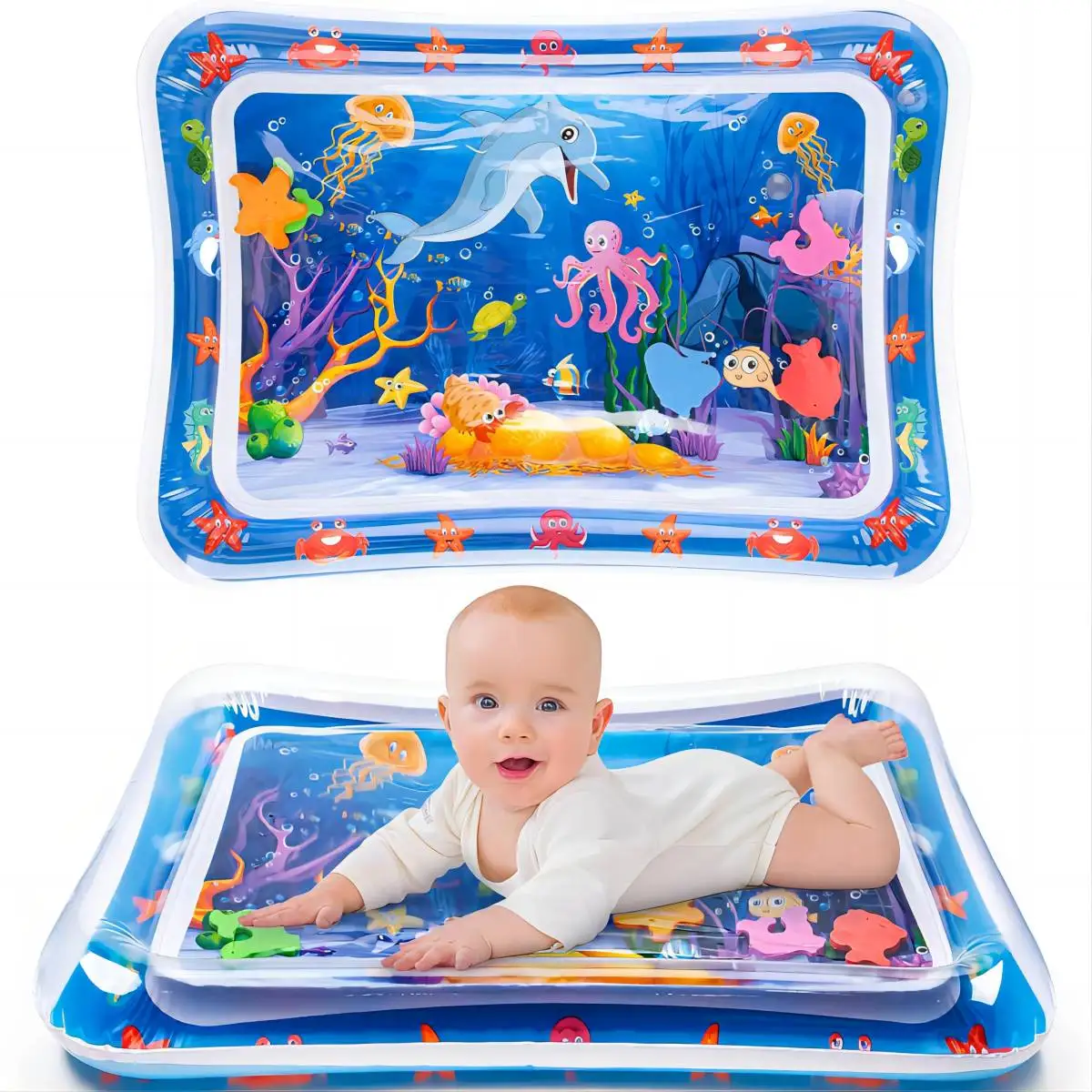 Inflatable Baby Tummy Time Water Play Mat For Children Inflatable Learning Play Mat For Kids