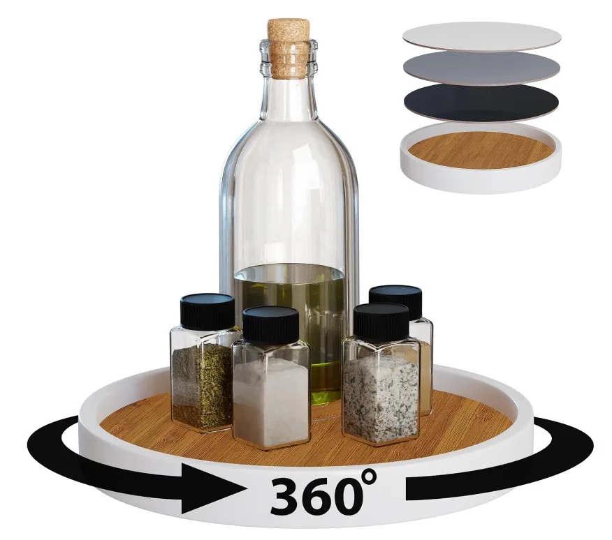 Кухонный 12-дюймовый Круглый вращающийся поднос деревянный ленивый поворотный стол Susan органайзер