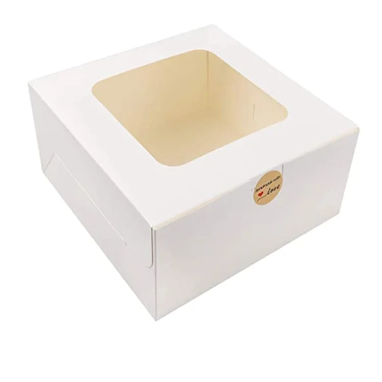 
Factory customization 10x10x2.5 Inches White Bakery Boxes with Window Cake Box for Cookies Pie 
