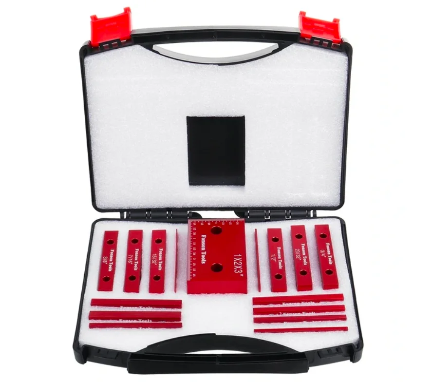 L-HT20 15pcs/7pcs inch Setup Blocks Height Gauge Set Precision Aluminum Setup Bars Router and Table Saws Woodworking Set Up