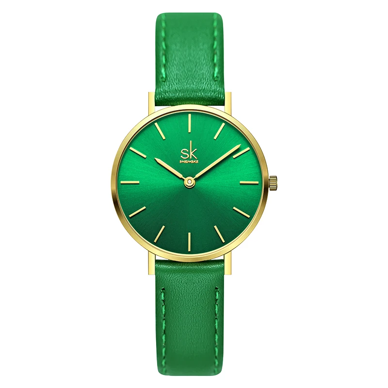 SHENGKE Active Women Watches SK  PU Leather Watch high transmittance watch