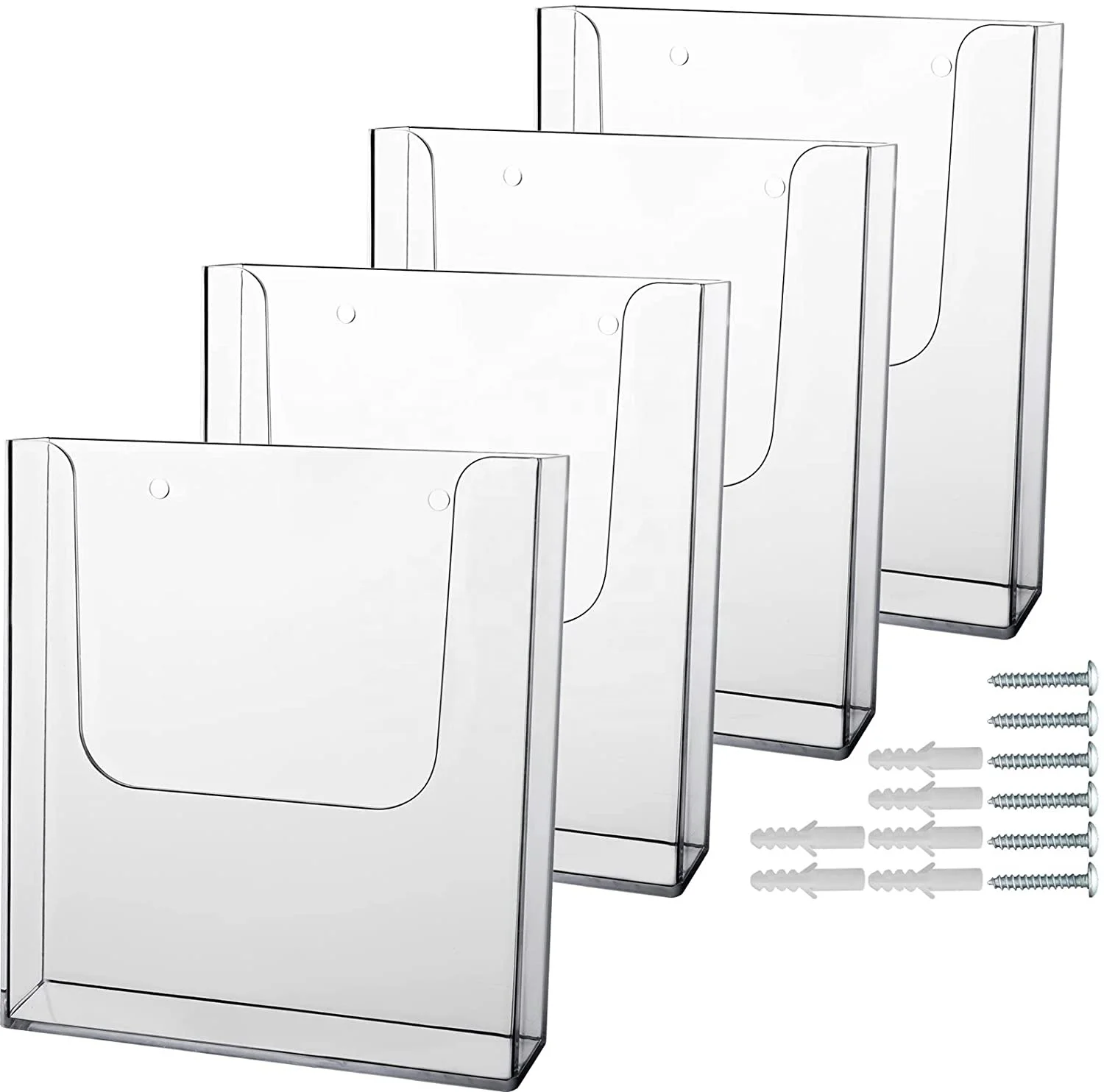 Premium Quality Wall Mounted Display Stand Clear Acrylic Brochure holders for Pamphlets brochures magazines Literature