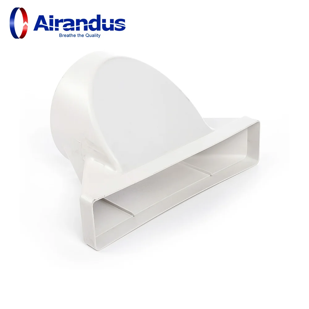HVAC system customized quality white ventilation PVC Flat Ducting Fittings Flat Pipe Rectangular plastic air duct