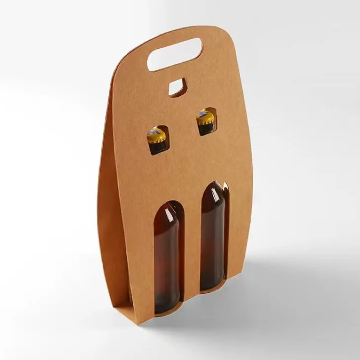 Custom Corrugated Beverages Bottle Recycled Colour Printing Logo Beer Packaging Box Cardboard Carrier Gable Beer Box