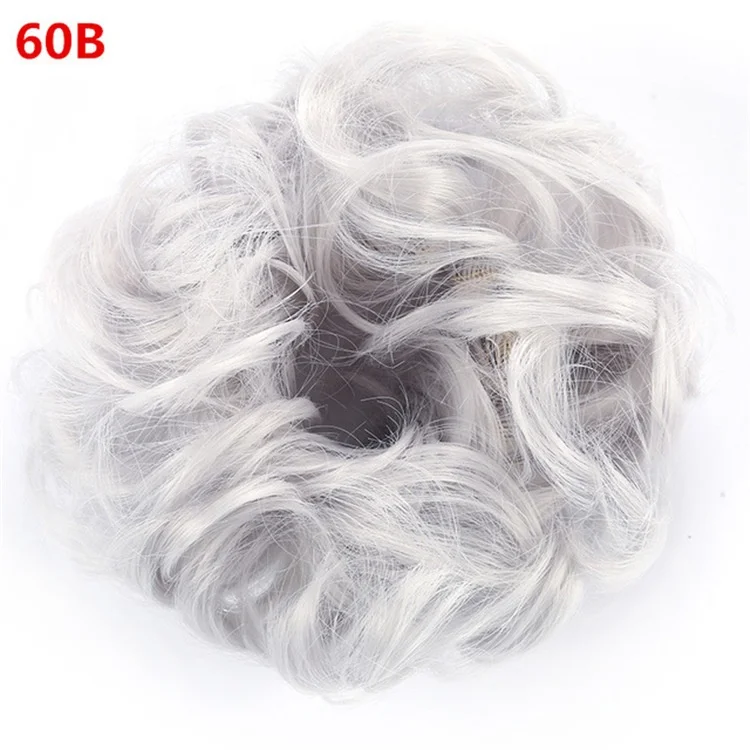 
TKL newest design high quality rubber band semi-hand made fiber faux chignonchignon hair pieces bun 