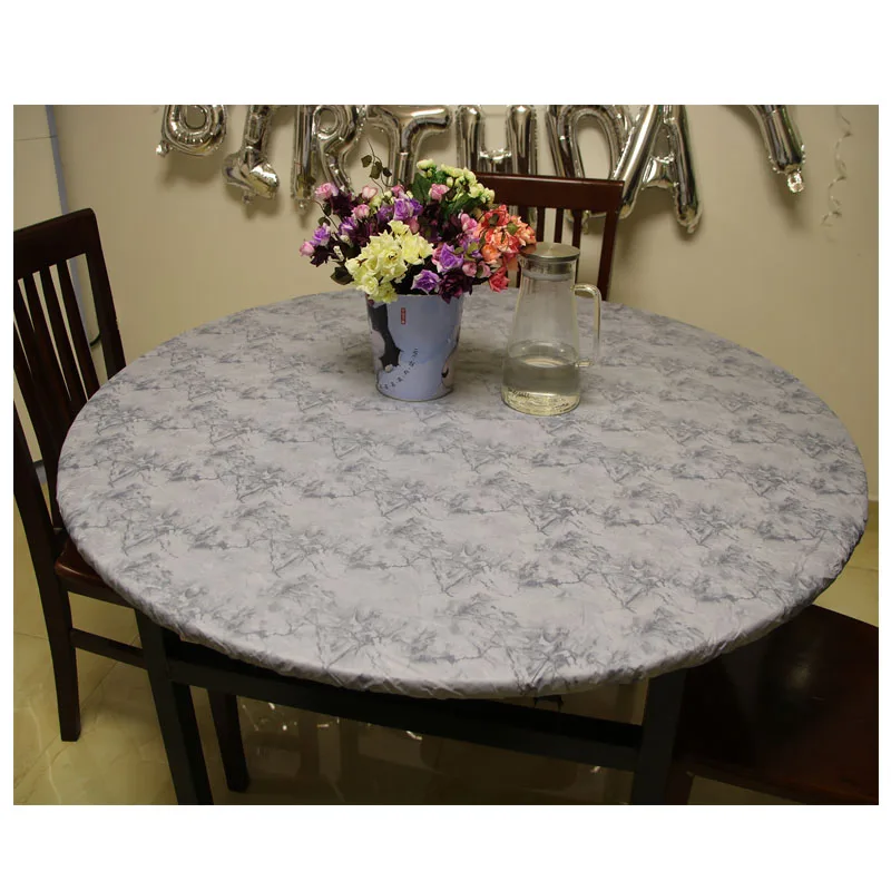
Flexible PVC+ flannel back lined with vinyl fitted table cover, printed household tablecloth,45 