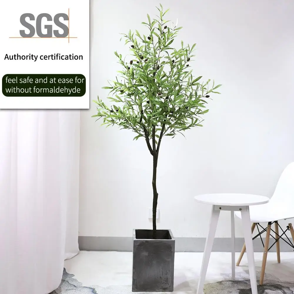 Artificial olive tree lifelike high simulation thickening non-woven leaves plastic bonsai green plants
