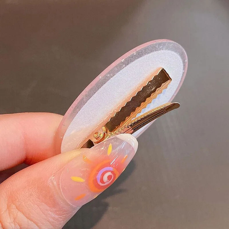 KHC165D Cute Kids Cartoon Hairpins Multi-style Transparent Acrylic Candy Color Cartoon 3-piece Packed Alloy Hairpins For Girls