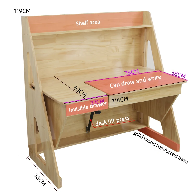 Interior Study Furniture Folding Table and Chair for School Student 2 Pieces Furniture Set Double Desk Designed for Students