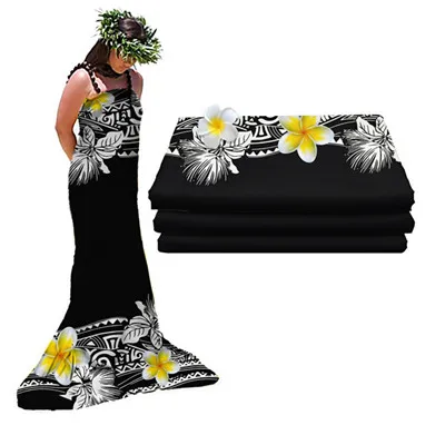 New Polynesian 2021  Fabric Dresses Use Custom Pattern Digital Printing Thermal Transfer Use 100% Polyester Fabric